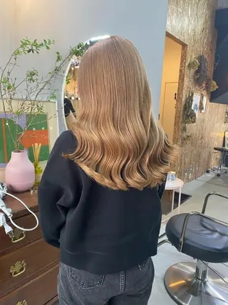 セミロング カラー ヘアアレンジ ネイル マツエク・マツパ アイブロウ chapter問屋町 💘小室明華のヘアスタイル