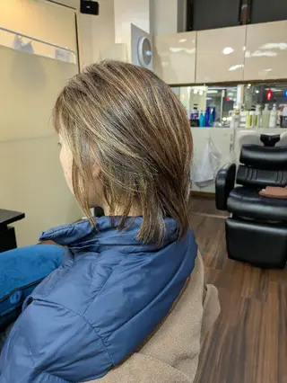 ミディアム 大人女性カット/ヘア セット✨️片本🌸のヘアスタイル