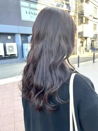 ロング カラー アイブロウ 色白に見える暗髪 梅田・増田のヘアスタイル