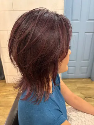 ミディアム レイヤーカット/ 縮毛矯正/ヒロシのヘアスタイル