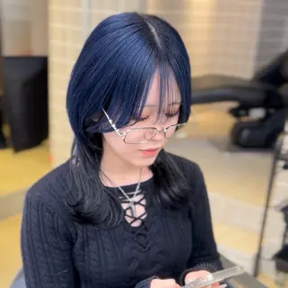 セミロング カラー パーマ ヘアアレンジ メンズ キッズ 🦋韓国レイヤー｜ 透明感グレージュ🦋のヘアスタイル