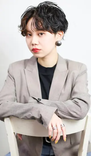 ショート パーマ 千葉 郁也のヘアスタイル