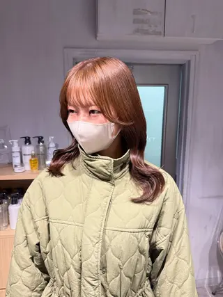 セミロング カラー NANAMI🩵 大人可愛い韓国ヘアのヘアスタイル