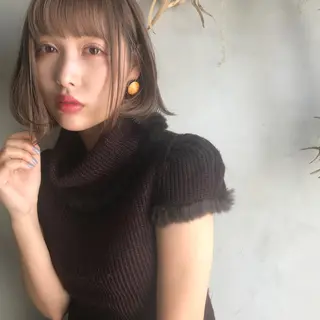 柔らかブラウン/顔周 りレイヤー♡ユウシのヘアスタイル