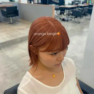 ミディアム カラー 暖色/ブリーチカラー 🍊 yu-na.のヘアスタイル