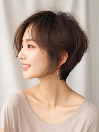 ショート カラー Lehm所属・表参道/さあ や/大人ナチュラルのヘアスタイル