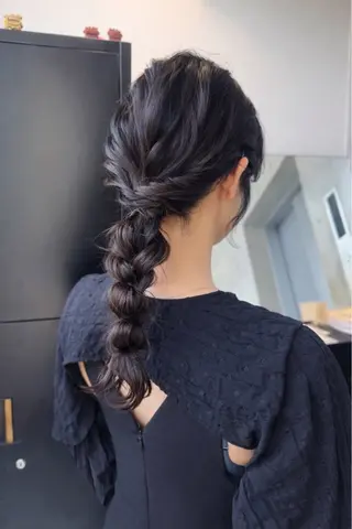 セミロング カラー パーマ ヘアアレンジ 透明感/オリーブ/ グレージュ/YUKAのヘアスタイル