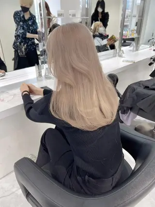 カラー ミディアム ブラウンベージュ🤎 ブリーチなし🤎のヘアスタイル