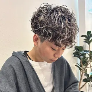 メンズ ハイトーン/ボブ/ ハイライト💫我如古のヘアスタイル