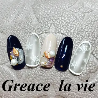 ロング カラー パーマ ヘアアレンジ キッズ ネイル マツエク・マツパ Greace la vie所属・Greace  la vieのネイルデザイン