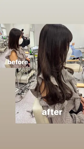 ロング エクステ ハイトーン 💭黒崎ハルカのヘアスタイル
