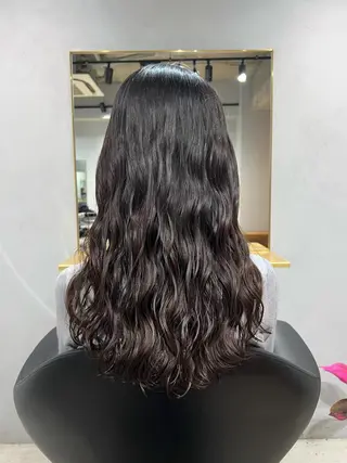 ロング カラー パーマ akane/ボブ /オリーブ/ブラウンのヘアスタイル