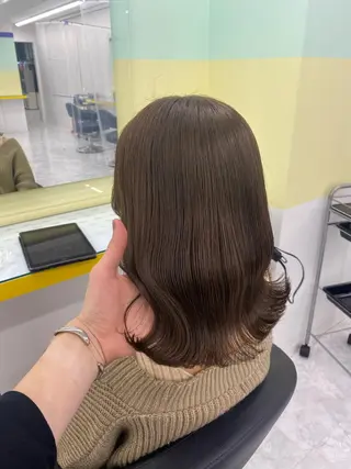 ミディアム カラー パーマ ヘアアレンジ ネイル マツエク・マツパ 韓国風ベージュ🤎 赤みなし🌿横浜🤎のヘアスタイル