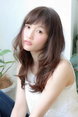 セミロング カラー パーマ VIVIE【ヴィヴィ】所属・髪質改善/韓国風 レイヤー/田村祐樹のヘアスタイル