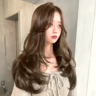 ロング カラー モテ韓国ヘア/ レイヤー🤍RIKAのヘアスタイル