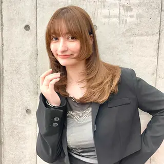 ミディアム 韓国レイヤー 🧸🤍ちずみのヘアスタイル