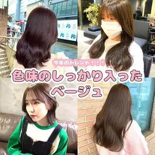 ミディアム カラー ボブヘアカット Rikapi❤️のヘアスタイル