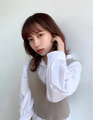 ミディアム カラー Sana / 韓国ヘア / カラーのヘアスタイル