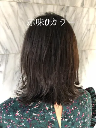 ミディアム カラー パーマ 脱白髪染め特化GBG 自由が丘所属・【白髪ぼかし 専門GBG】自由が丘のヘアスタイル