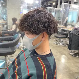 ショート パーマ メンズ 🟦ニュアンス/メン ズパーマ横浜🟦のヘアスタイル