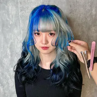 ロング カラー 💫miyu💫デザ インカラー/アレンジのヘアスタイル