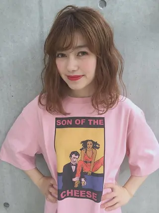 ミディアム カラー パーマ ヘアアレンジ ☃️髪質改善🉐割✨ ❄️“ever”❄️のヘアスタイル