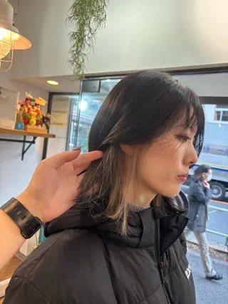 セミロング カラー カネコ ナナミのヘアスタイル