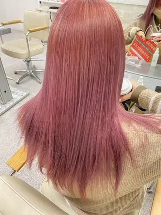 セミロング カラー レイヤーウルフ エクステ磯部のヘアスタイル