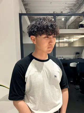 ミディアム メンズパーマ/メンズ カット/伊藤　げんのヘアスタイル