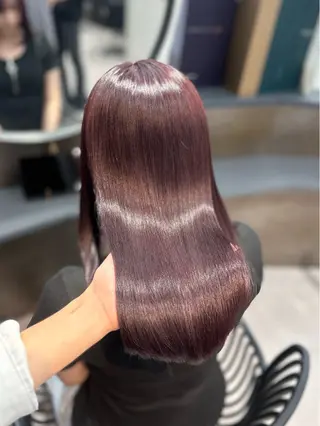 セミロング カラー パーマ youres hair東新宿店所属・新宿⌇韓国風ヘア ⌇透明感カラーのヘアスタイル