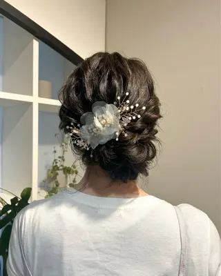 セミロング アレンジ/新宿 透明感カラー/ヤノのヘアスタイル