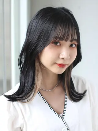 ミディアム カラー 阪口 依美奈のヘアスタイル