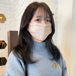 セミロング カラー ヘアアレンジ 韓国ヘア×髪質 改善🇰🇷シオリのヘアスタイル