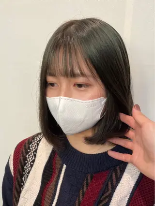 ミディアム カラー unami shibuya所属・ren ボブロブ/ミディアムのヘアスタイル