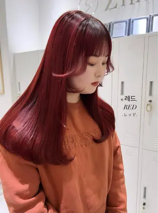 ロング カラー 韓国🇰🇷レイヤー 映える顔周り🩷のヘアスタイル