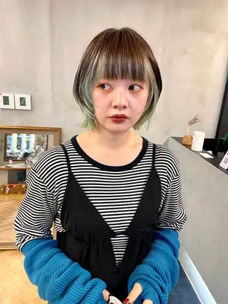 ミディアム カラー パーマ ヘアアレンジ メンズ tatsumi/ボブ ウルフ/レイヤーのヘアスタイル