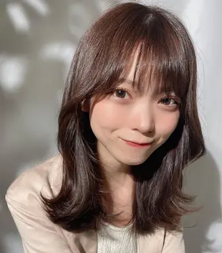 ミディアム 🧡くびれヘア/前髪 顔周り🧡久原結衣のヘアスタイル