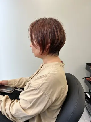 ショート カラー パーマ 似合わせスタイル 岡田勇哉のヘアスタイル