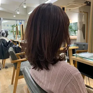 ミディアム カラー パーマ ヘアアレンジ メンズ キッズ ネイル マツエク・マツパ 似合わせレイヤー 🌿JUNのヘアスタイル