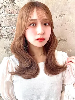 セミロング カラー パーマ ヘアアレンジ Surpass所属・🌈小顔似合わせ SHIHO🌈のヘアスタイル