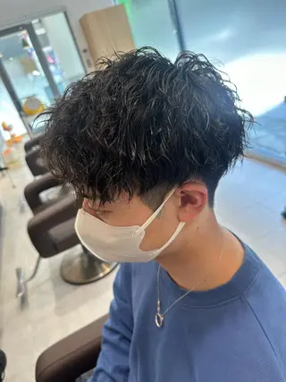 ショート パーマ メンズ 💈メンズ特化 美容師サキ💈のヘアスタイル