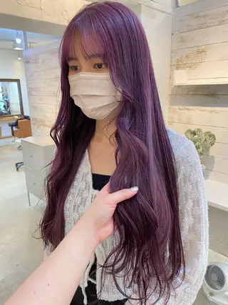 ロング カラー ブリーチなしカラー ダブルカラーエクステのヘアスタイル