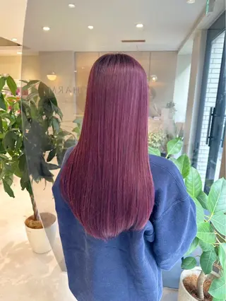 ロング カラー 韓国風/小顔レイヤー /艶カラーのヘアスタイル