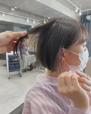 カラー ボブパーマコテ巻き風 パーマNo1深江秀平のヘアスタイル