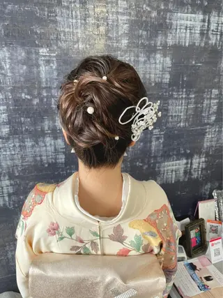 セミロング ヘアアレンジ ヘアセット/着付け 専門店☆Alludyのヘアスタイル