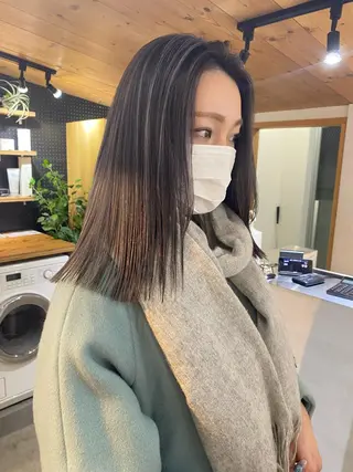 セミロング カラー 🧸艶々韓国ヘア 🧁mizunaのヘアスタイル