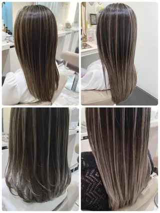 セミロング カラー 山崎俊輔/髪質改善 /バレイヤージュのヘアスタイル