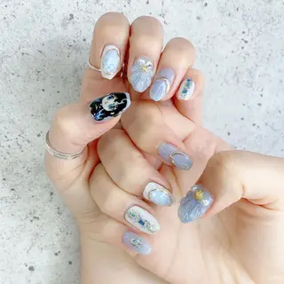 ミディアム カラー パーマ ヘアアレンジ メンズ キッズ ネイル マツエク・マツパ アイブロウ Salon Kのネイルデザイン