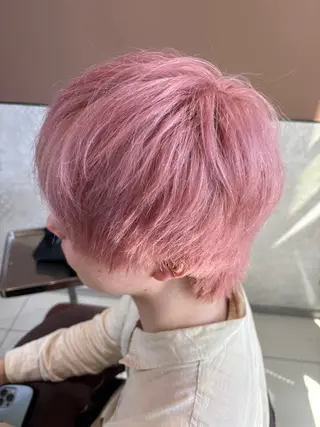 カラー メンズ フェザーパーマ/ ダブルカラー/藤田のヘアスタイル