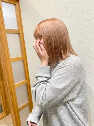 ミディアム カラー ヒナゴ トヨカズのヘアスタイル